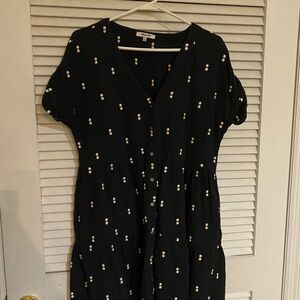 Madewell Black Dress with White Dots
